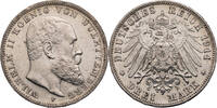 Kaiserreich, Württemberg 3 Mark Wilhelm II. (1891 bis 1918) - Kursmünze (1908-1914) -