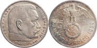 Drittes Reich 5 Reichsmark Hindenburg - Kursmünze (1936-1939) -
