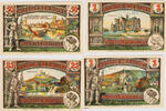 Münstermaifeld 25, 50 Pfennig, 2 x 1 Mark Komplette Serie von 4 Scheinen - wasserliniert -