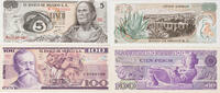 Mexiko 5, 100 Pesos Lot von 2 verschiedenen Scheinen -