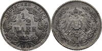 Kaiserreich ½ Mark Kursmünze (1905-1919) Variante grosse Acht -