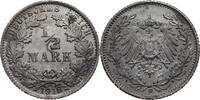 Kaiserreich ½ Mark Kursmünze (1905-1919) Variante grosse Acht -