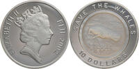 Fidschi 10 Dollars Pottwal mit Perlmuttplatte -