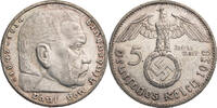 Drittes Reich 5 Reichsmark Hindenburg - Kursmünze (1936-1939) -