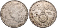 Drittes Reich 5 Reichsmark 1936 G Hindenburg - Kursmünze (1936-1939) ss 209.18 元 含税 ＋  125.51 元 运费