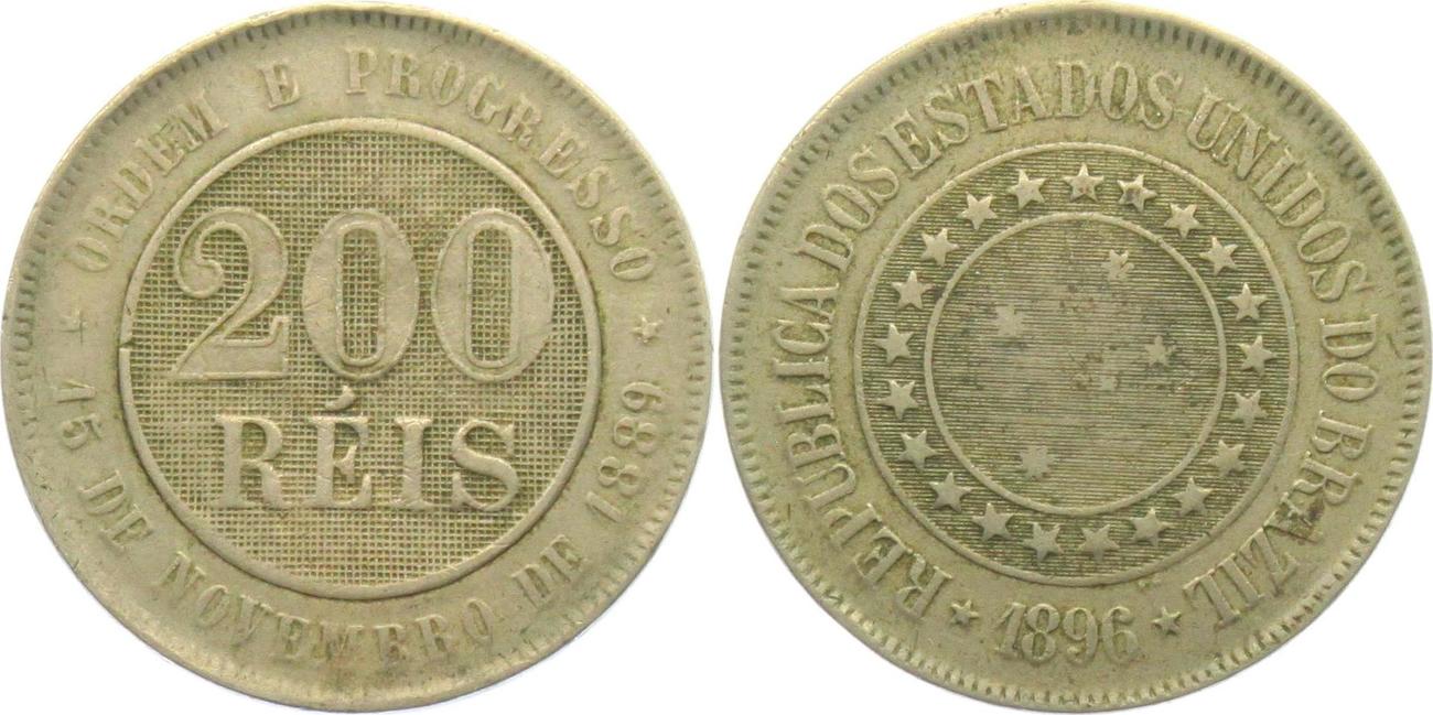 200 reis 1896 brasilien 200 reis vf