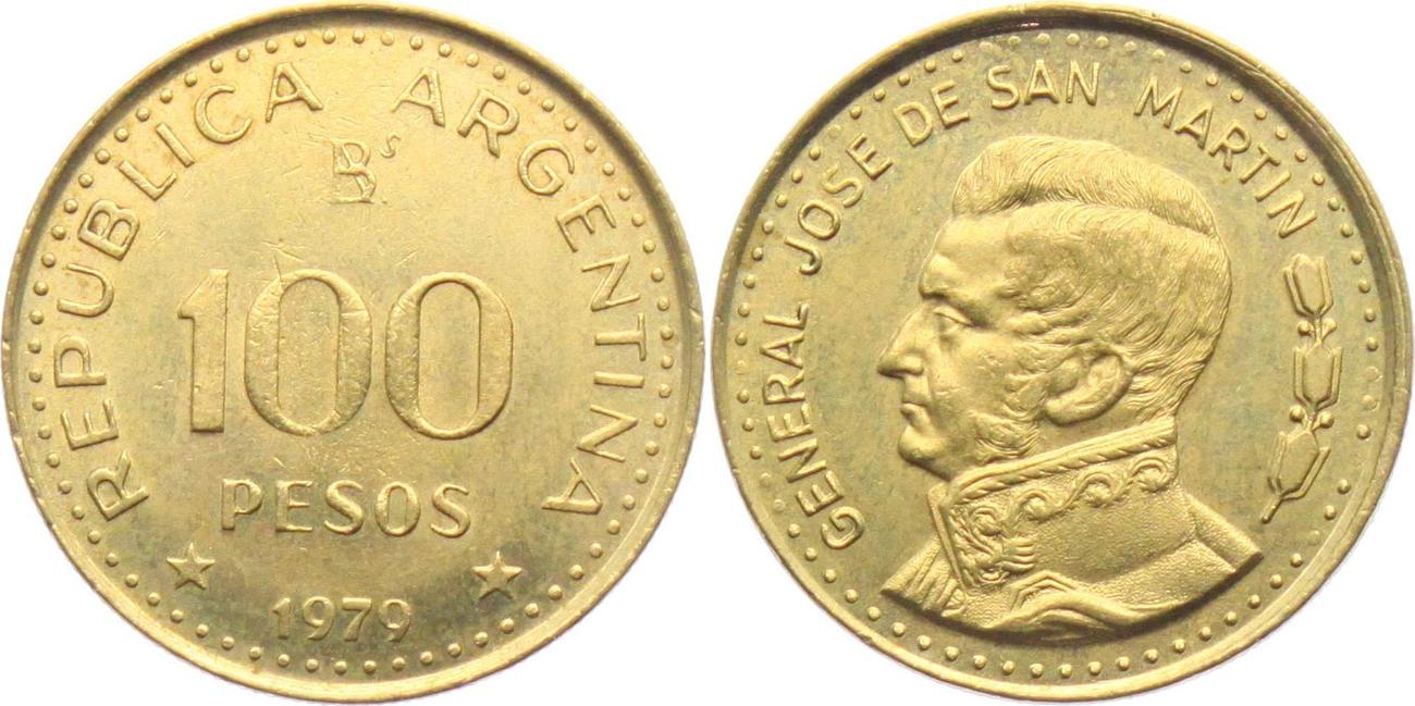 100 pesos 1979 san martin general jose vf