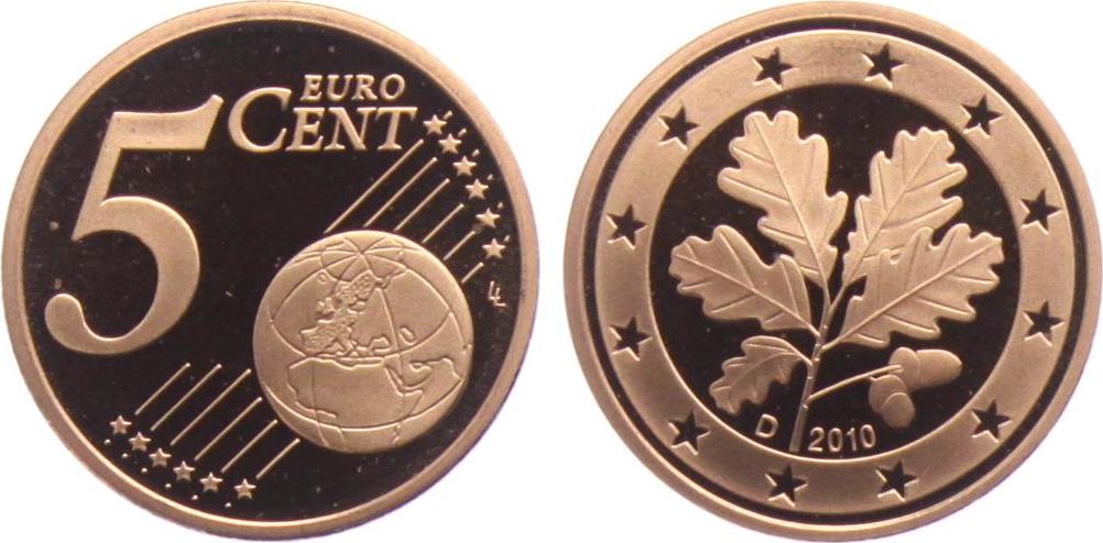 5 cents 2010 d deutschland - brd 5 cents proof