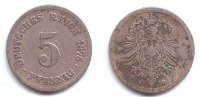 Kaiserreich 5 Pfennig 5 Pfennig - kleiner Adler -