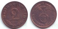Drittes Reich 2 Reichspfennig 2 Reichspfennig - mit Hakenkreuz -