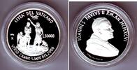 Vatikan 10.000 Lire Silbermünze - Heiliges Jahr 2000 - Taufe Jesus im Jordan -