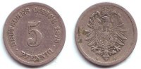 Kaiserreich 5 Pfennig 5 Pfennig - kleiner Adler -