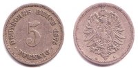 Kaiserreich 5 Pfennig 5 Pfennig - kleiner Adler -