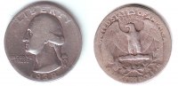 USA 1/4 Dollar - Quarters 1/4 Dollar - Quarters - Washington -