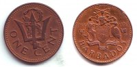 Barbados 1 Cent Dreizack -