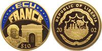 Liberia 10 Dollar 2002 Farb-Ecu-Münze - Frankreich - Triumphbogen Paris ... 41.42 元 含税 ＋  49.78 元 运费
