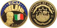 Liberia 10 Dollar 2001 Irland - Flagge - Peadar Kenrney - Nationalhymne ... 41.42 元 含税 ＋  49.78 元 运费