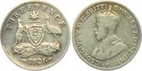 Australien 3 Pence George V. (1910 - 1936)- Känguruh und Emu -