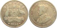 Australien 6 Pence George V. (1910 - 1936)- Känguruh und Emu -