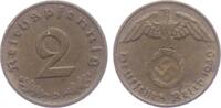 Drittes Reich 2 Reichspfennig 2 Reichspfennig - mit Hakenkreuz -