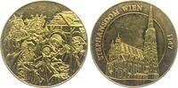 Wien Medaille Wien - Stephansdom 1147 - Weihnachten - Christi Geburt - vergoldet -