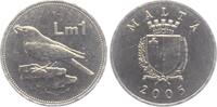 Malta 1 Lira Vogel - Tiere - Blaumerle -