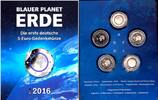 Deutschland 5x 5 Euro Plante Erde - Satz (5 Münzen A,D,F,G,J ) im Schmuckfolder -