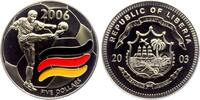 Liberia 5 Dollars Fußball Weltmeisterschaft 2006 in Deutschland - Spieler mit Ball -