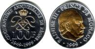 Monaco 100 Franc Silbermünze mit Goldapplikation - Fürst Rainer III. -