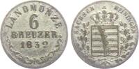 Sachsen - Meiningen 6 Kreuzer Bernhard Erich Freund (1803-1866) -