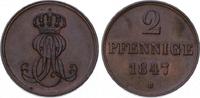 Braunschweig-Calenberg-Hannover 2 Pfennig Ernst August 1837-1851. -