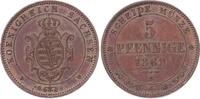 Sachsen-Albertinische Linie 5 Pfennig Johann 1854-1873. -