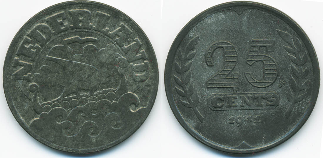 25 cents 1941 niederlande 