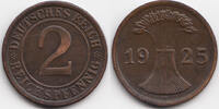Weimarer Republik 2 Reichspfennig Kupfer -