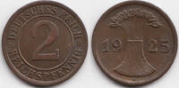 Weimarer Republik 2 Reichspfennig Kupfer -