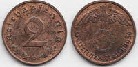 Drittes Reich 2 Reichspfennig Kupfer -