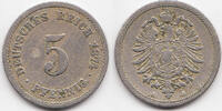 Kaiserreich 5 Pfennig kleiner Adler - Kupfer/Nickel -