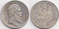 Württemberg 5 Mark Karl 1864-1891 -