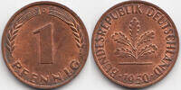 BRD 1 Pfennig Stahl/kupferplattiert – gerader Stamm -
