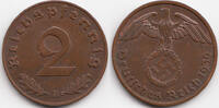 Drittes Reich 2 Reichspfennig Kupfer -