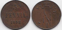 Finnland - Finland 5 Penniä 1898 Nikolaus II. von Russland 1894-1917 seh... 75.30 元 含税 ＋  -8.37 元 运费