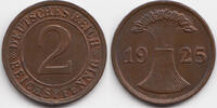 Weimarer Republik 2 Reichspfennig Kupfer -