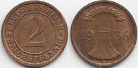 Weimarer Republik 2 Reichspfennig Kupfer -