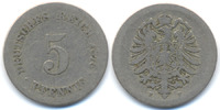 Kaiserreich 5 Pfennig 1876 F kleiner Adler - Kupfer/Nickel knapp schön 8.37 元 含增值税 ＋  -8.37 元 运费
