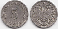 Kaiserreich 5 Pfennig 1912 F großer Adler - Kupfer/Nickel sehr schön 8.37 元 含增值税 ＋  -8.37 元 运费