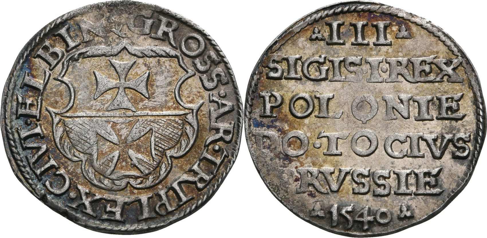 1540 polen elbing aef / ef min. randfehler, leichte tnung