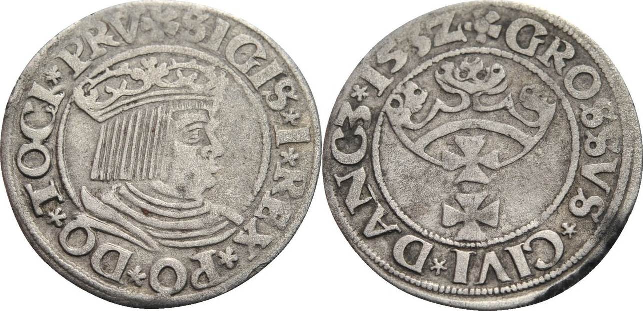 groschen 1532 danzig sigismund i., 1506-1548 vf min. auflagen