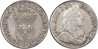 France Demi-écu Louis XIV à la cravate Lyon très bel exemplaire rare TTB+/SUP -