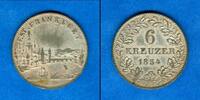 Altdeutschland 6 Kreuzer Frankfurt 1854 STADTANSICHT ss+ -
