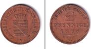Altdeutschland 2 Pfennig Sachsen Weimar und Eisenach 2 Pfennige 1865 A vz -